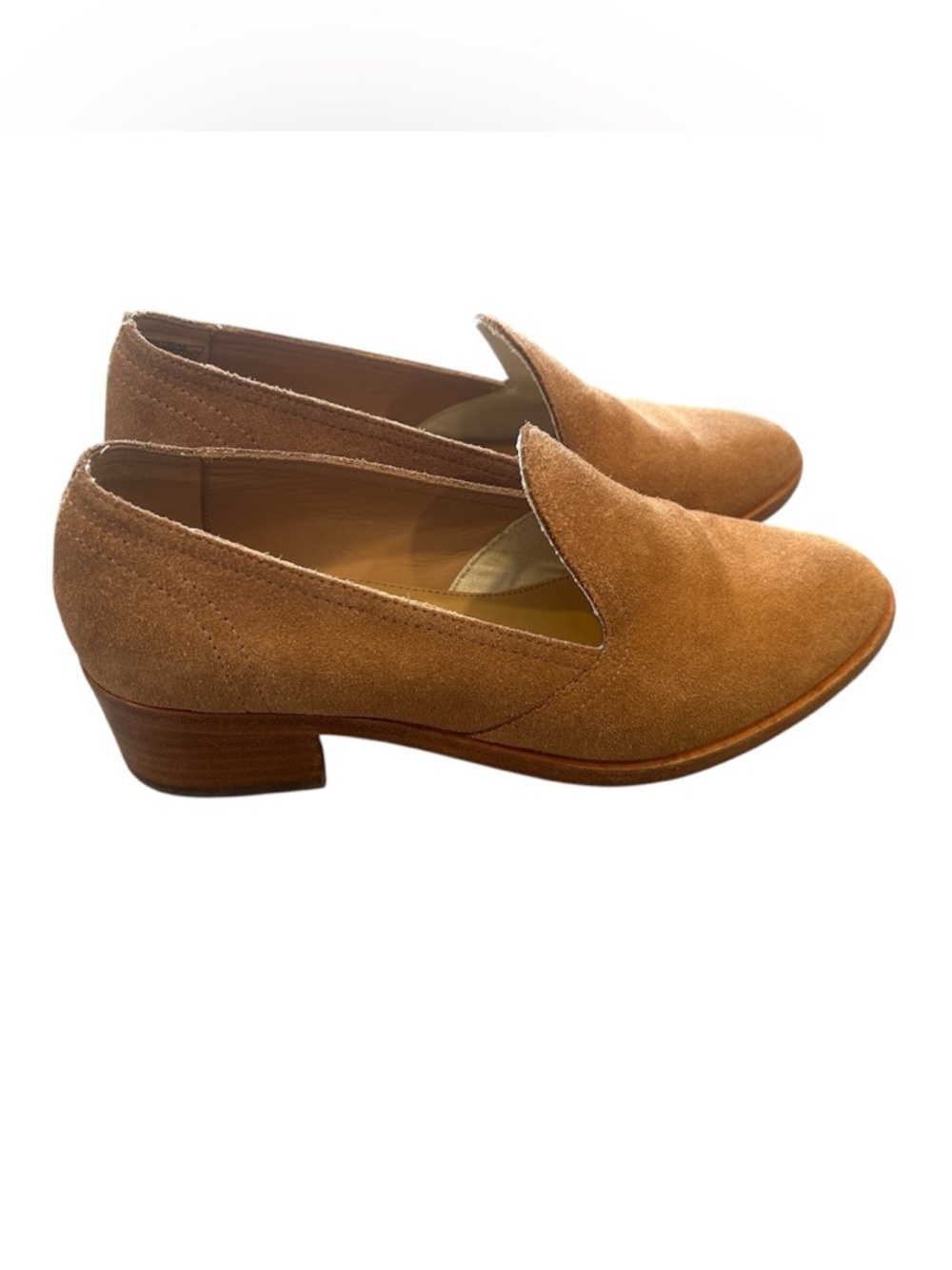 Soludos Sophia Tan block heel Suede Slip-On Loafers - Picture 3 of 7